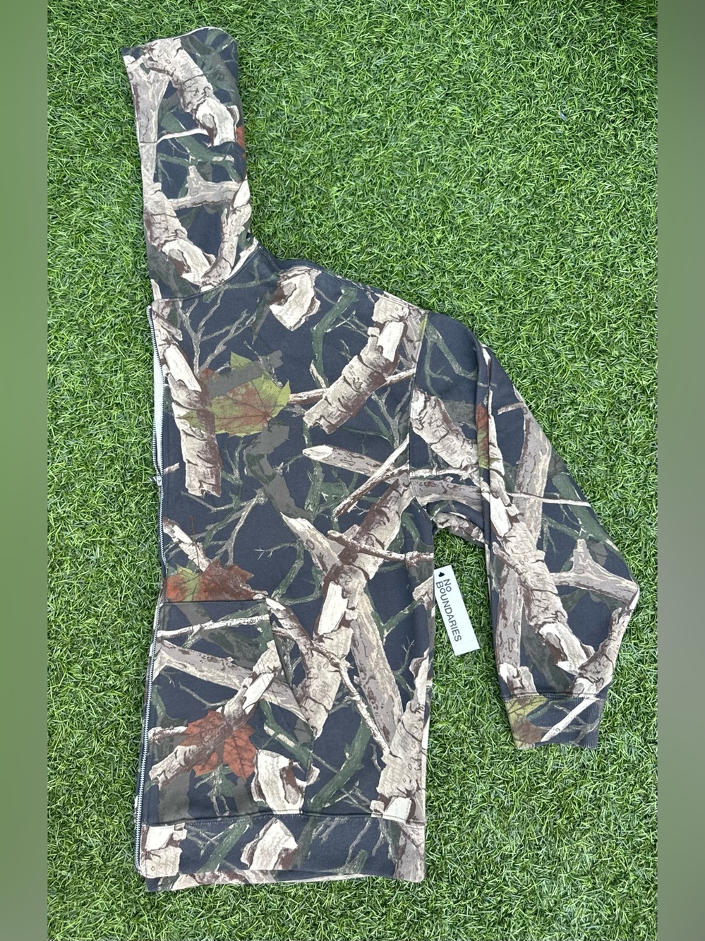 NWT No Boundaries Men 2XL Dark Tree Camo Zip Hoodie Fleece Jacket 🌲